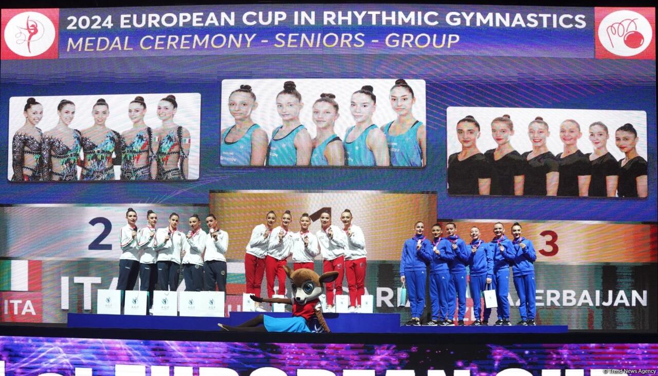 Кубок Европы в Баку: состоялась церемония награждения команд в групповых упражнениях
