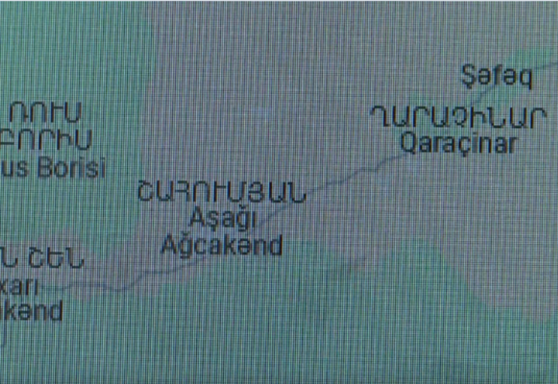 “Google” azad olunmuş ərazilərin erməni dilində olan toponimlərini