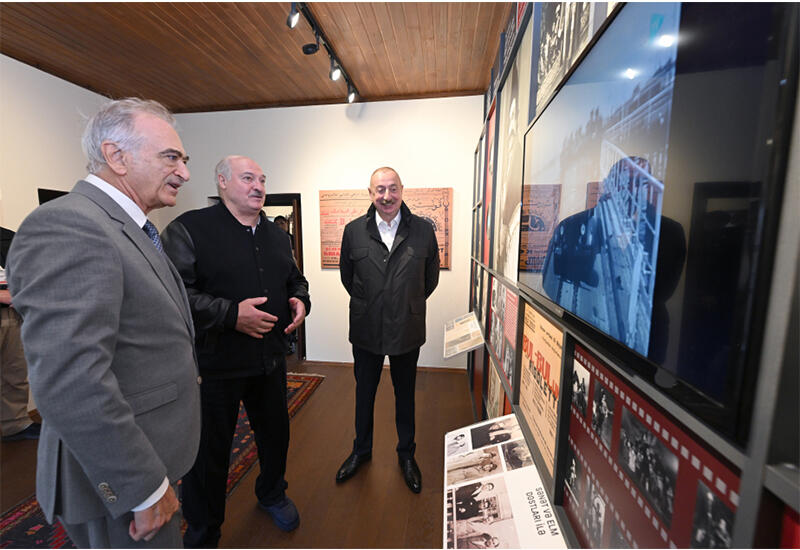 Президент Ильхам Алиев и Президент Александр Лукашенко посетили дом-музей Бюльбюля в Шуше