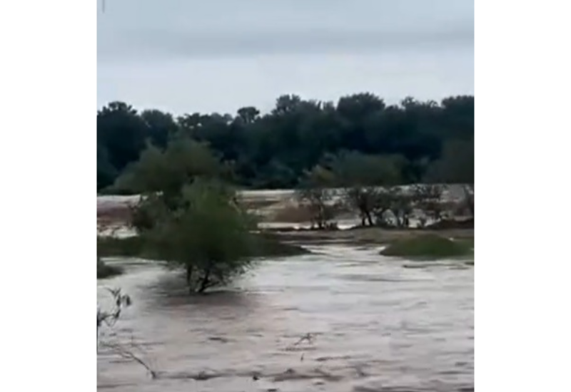 После сильных дождей в Газахе река вышла из берегов
