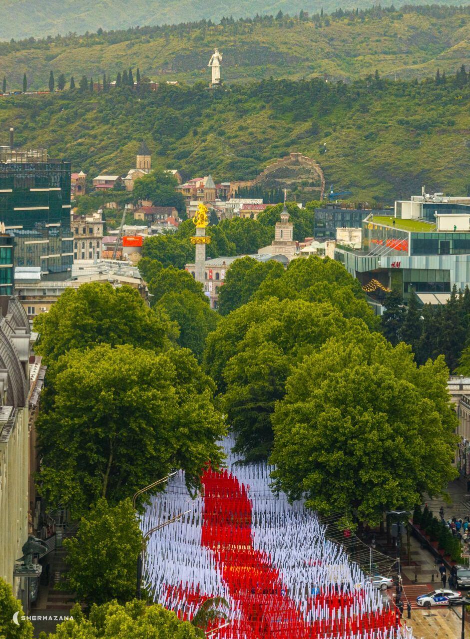 Протестующие в Тбилиси прошли маршем в честь Дня независимости