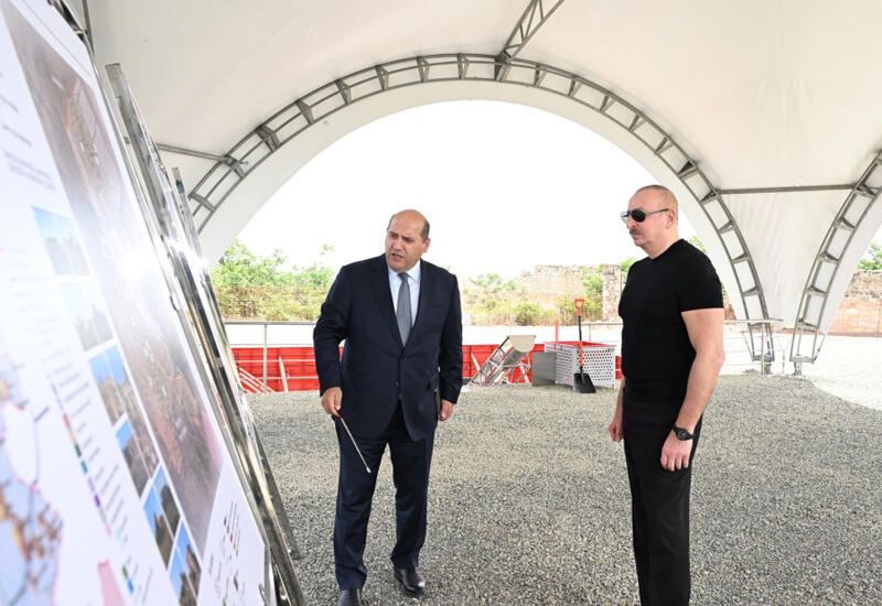 Президент Ильхам Алиев заложил фундамент села Гюллюджа Агдамского района