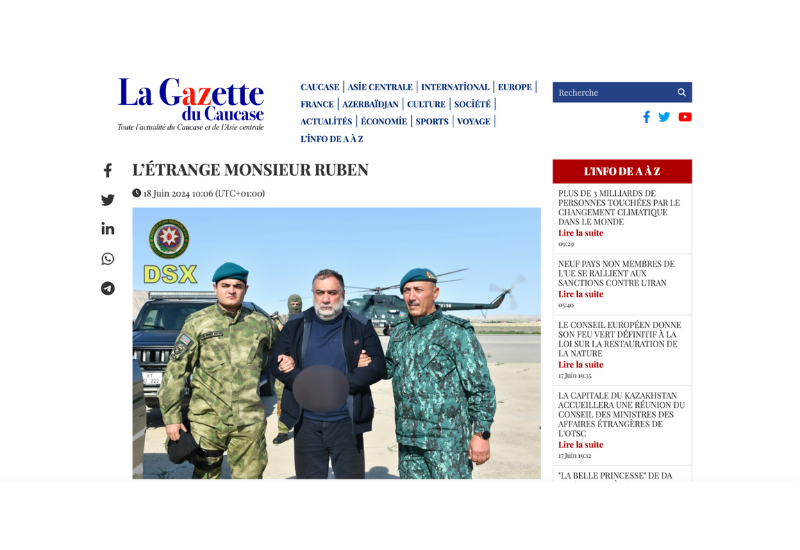 Французская La Gazette du Caucase развенчивает мифы о Рубене Варданяне