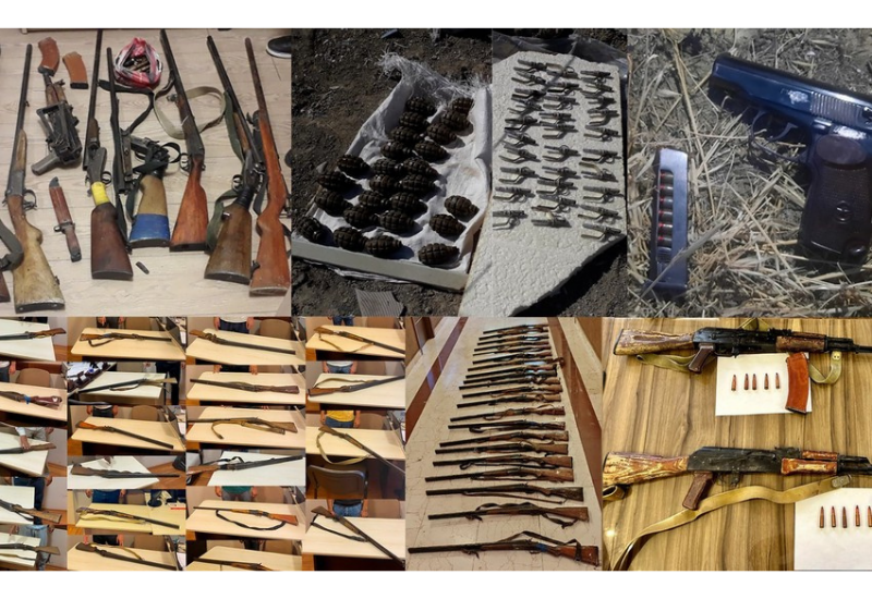 В Абшероне обнаружены большое количество огнестрельного оружия и ручные гранаты