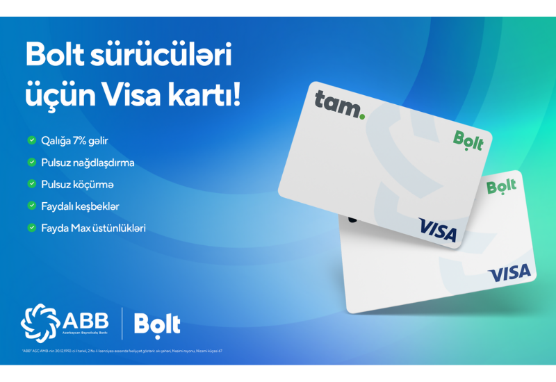 Специальная карта Visa для водителей Bolt от Банка ABB!