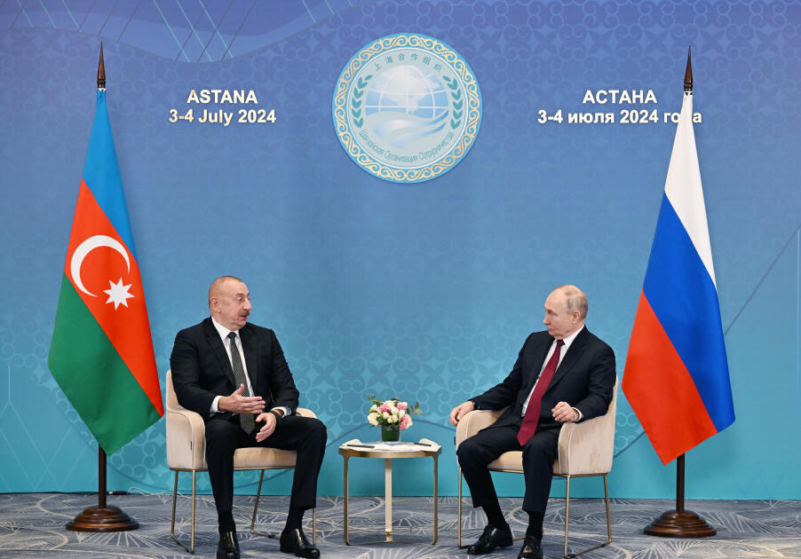 Astanada Azərbaycan Prezidenti İlham Əliyevin Rusiya Prezidenti Vladimir Putin ilə görüşü olub