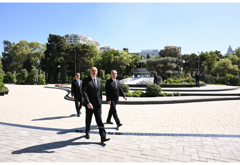 Президент Ильхам Алиев принял участие в открытии капитально реконструированного парка Нариманова в Баку