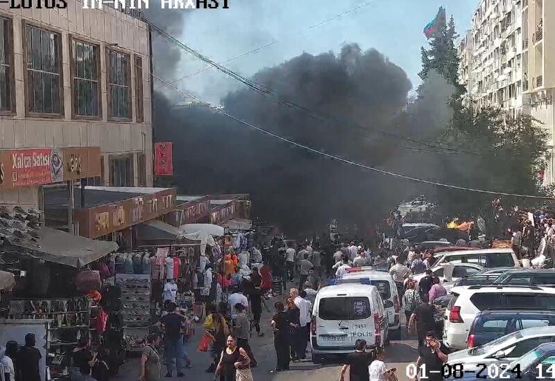 Bakıda bazardakı yanğın söndürülüb