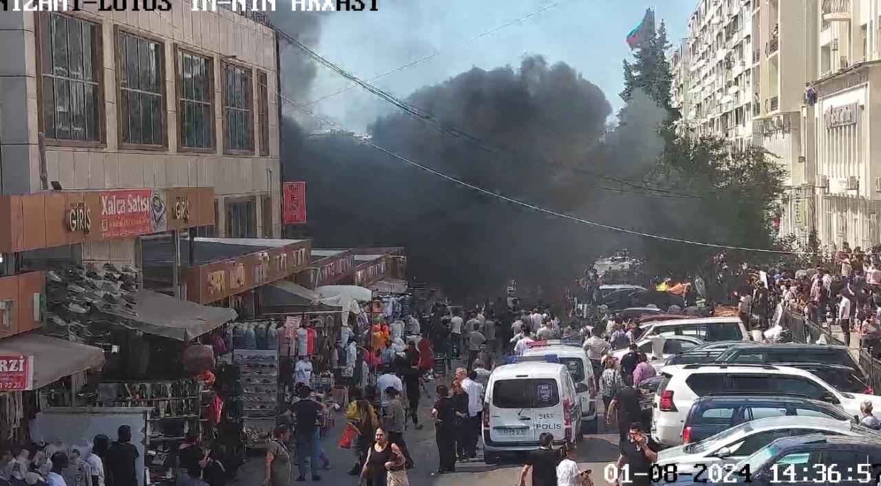 Bakıda bazardakı yanğın söndürülüb