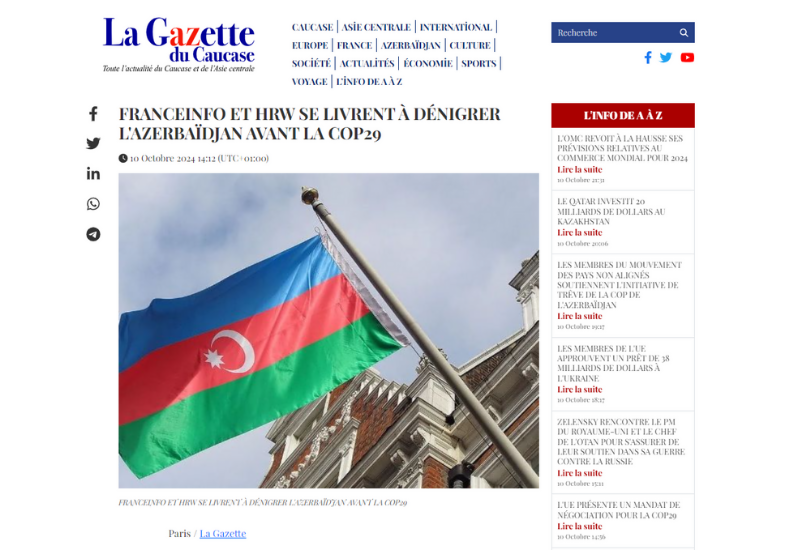 La Gazette du Caucase противодействует армянским СМИ во Франции