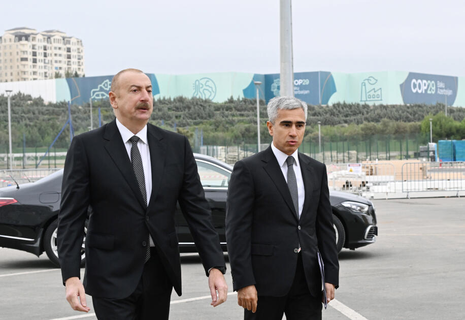 Prezident İlham Əliyev Olimpiya Stadionunun ərazisində COP29-a hazırlıqla bağlı görülən işlərlə tanış olub