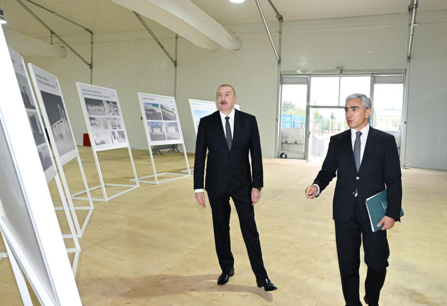 Prezident İlham Əliyev Olimpiya Stadionunun ərazisində COP29-a hazırlıqla bağlı görülən işlərlə tanış olub