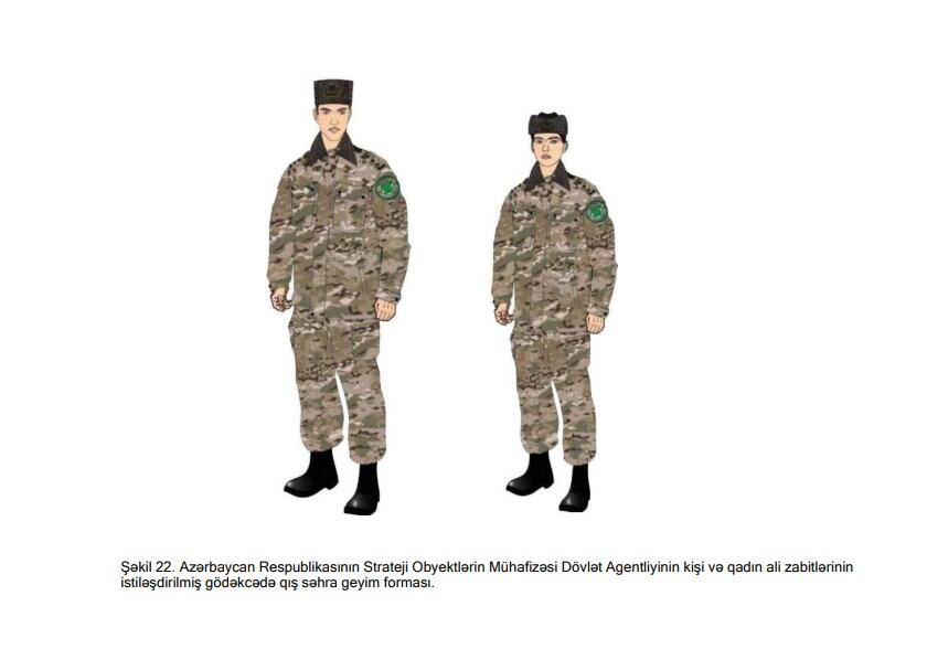 Утверждено описание военной формы одежды и знаков отличия военнослужащих Госагентства по охране стратегических объектов Азербайджана