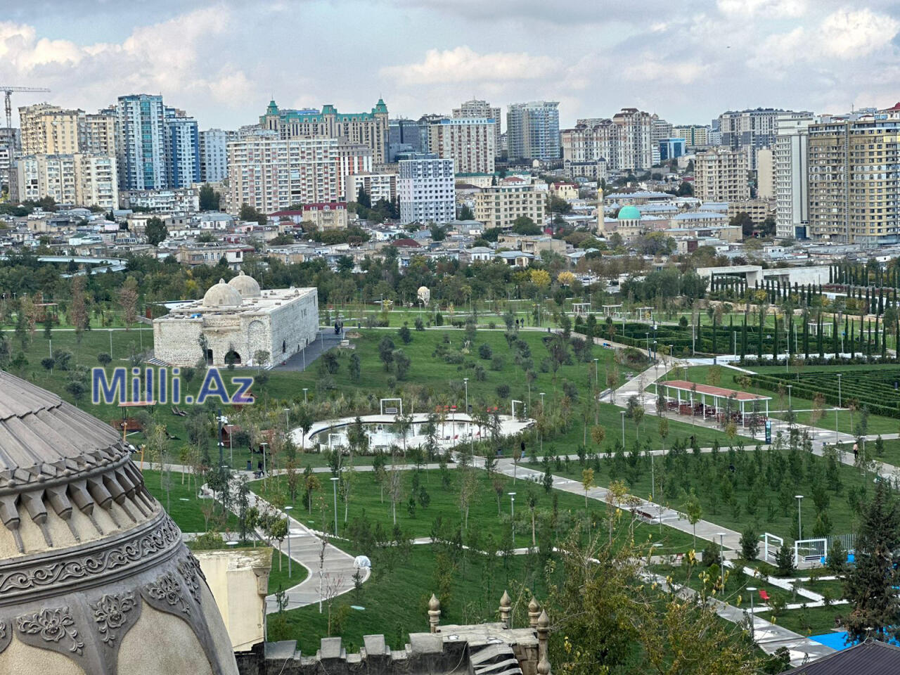 Bakıda salınan yeni parkda işlər yekunlaşır