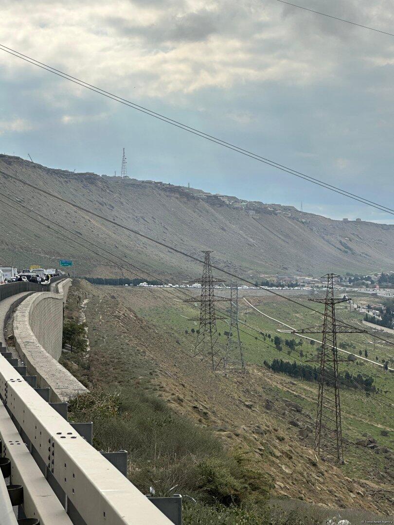 Bakı-Qazax yolunda böyük tıxac yaranıb