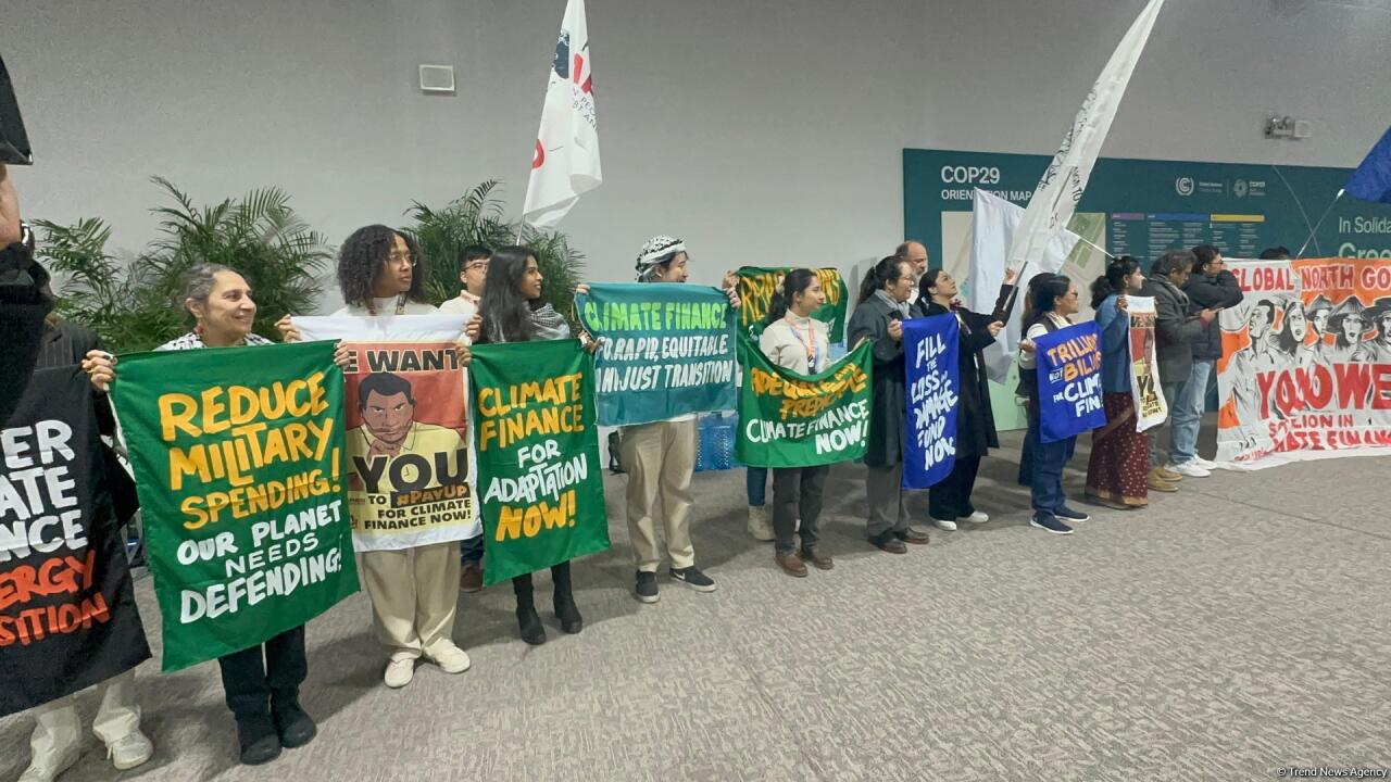 В рамках COP29 в Баку прошла акция с требованием справедливого формирования климатического финансирования