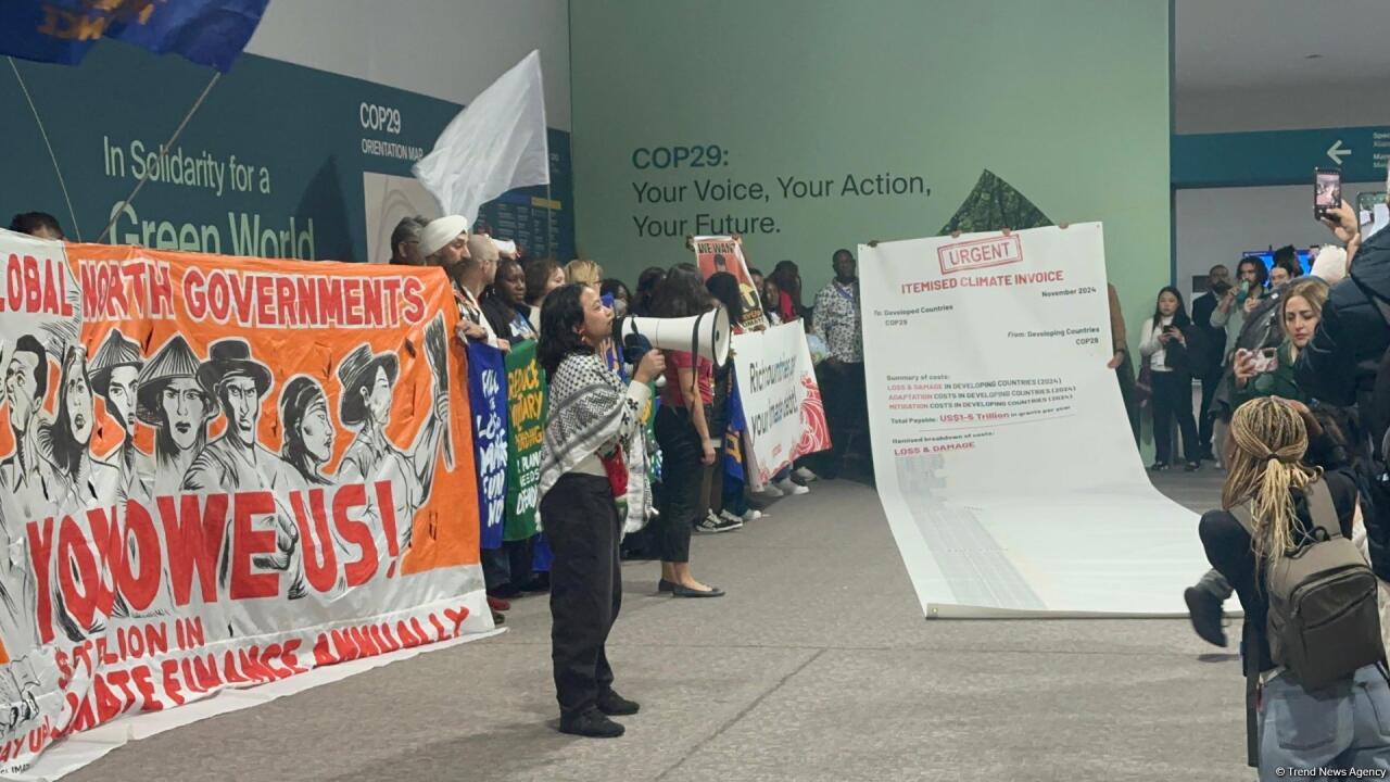 В рамках COP29 в Баку прошла акция с требованием справедливого формирования климатического финансирования