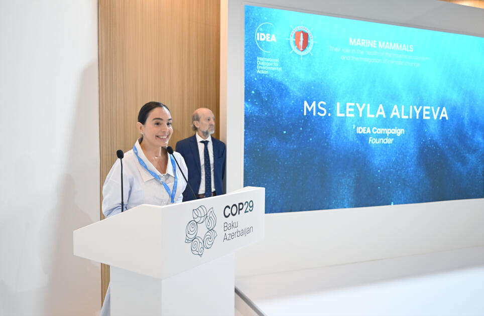 Heydər Əliyev Fondunun vitse-prezidenti Leyla Əliyeva COP29 çərçivəsində dəniz canlılarına dair panel müzakirələrində iştirak edib