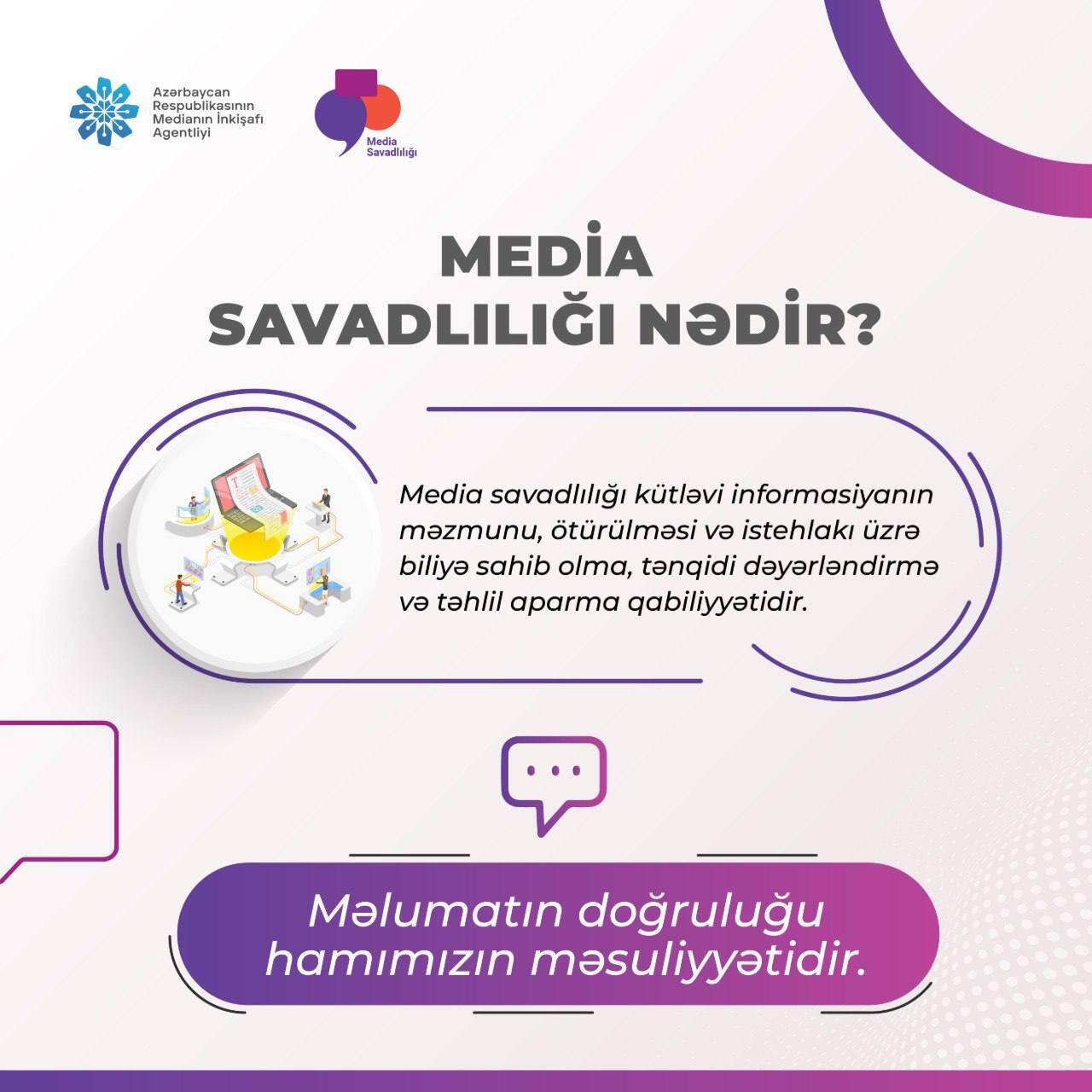 Bu gündən etibarən “Media Savadlılığı” Həftəsinə start verilir