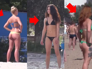 Самые сексуальные девушки в бикини на пляже / Улет, прикол
