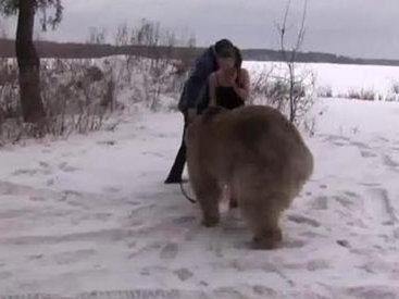Вот как снималась фотосессия двух моделей и большого медведя - ВИДЕО