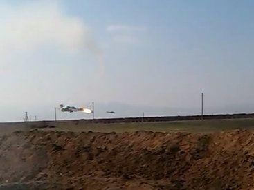 Обнародованы фотографии момента уничтожения армянского военного вертолета Ми-24 - ФОТО