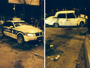 В Баку столкнулись ВАЗ-2107 и BMW дорожной полиции - ОБНОВЛЕНО - ФОТО