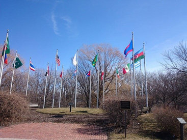 Над американским городом поднят флаг Азербайджана