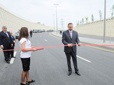 Президент Ильхам Алиев принял участие в открытии дороги Бузовна – Мардакян – Гала - ФОТО
