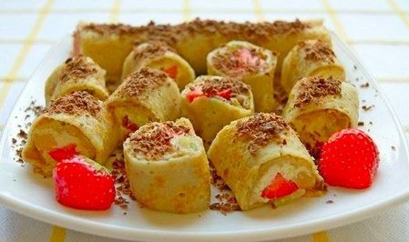 Сладкие роллы с творожно-фруктовой начинкой - Пошаговый рецепт - ФОТО