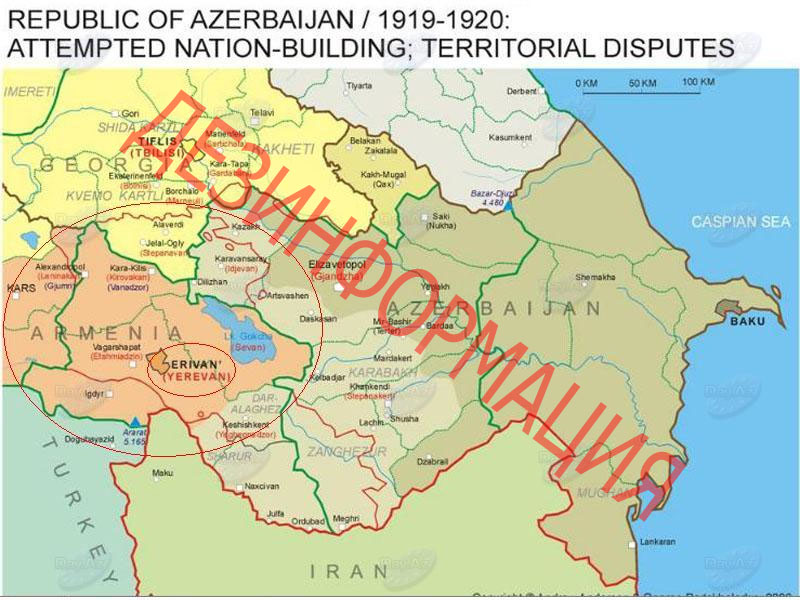 Карта азербайджана 1918
