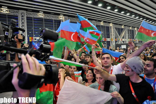 Выступление Сабины Бабаевой было встречено овациями в пресс-центре "Baku Crystal Hall" - ФОТОСЕССИЯ