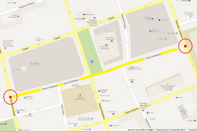 В центре Баку перекрыт ряд улиц - ОБНОВЛЕНО - ФОТО - КАРТА