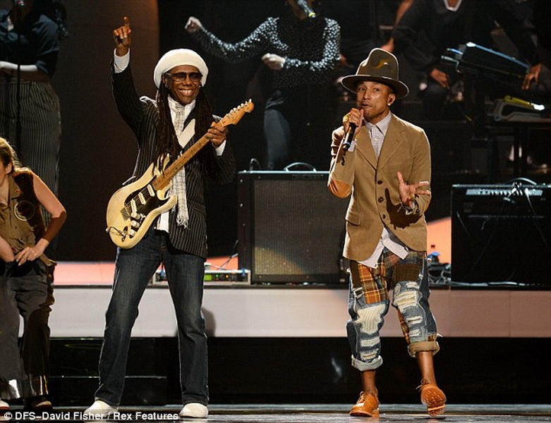 Коллаборация звезд. Pharrell Williams and Nile Rodgers. Концерт Pharrell Williams. Nile Rodgers.