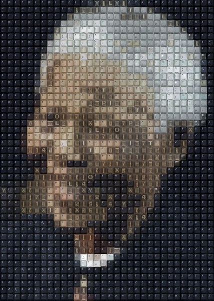 Удивительные портреты Нельсона Манделы из клавиш - ФОТО