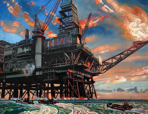 Азербайджанские нефтяники в картинах Таира Салахова - ФОТО