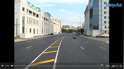 Полностью открыт для движения один из центральных проспектов Баку - ОБНОВЛЕНО - ВИДЕО