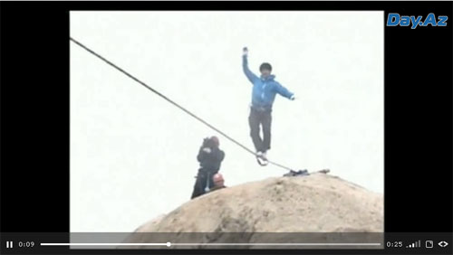 Как выглядят 30 метров. Китаец канатоходец медведь. Яйца над пропастью. Слон канатоходец