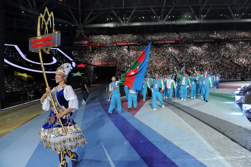 Азербайджанские спортсмены на открытии XXVII Всемирной летней Универсиады - ФОТО
