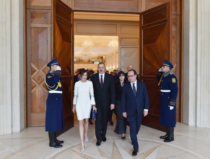 Состоялся совместный обед Президента Ильхама Алиева и Президента Франсуа Олланда - ФОТО - ВИДЕО