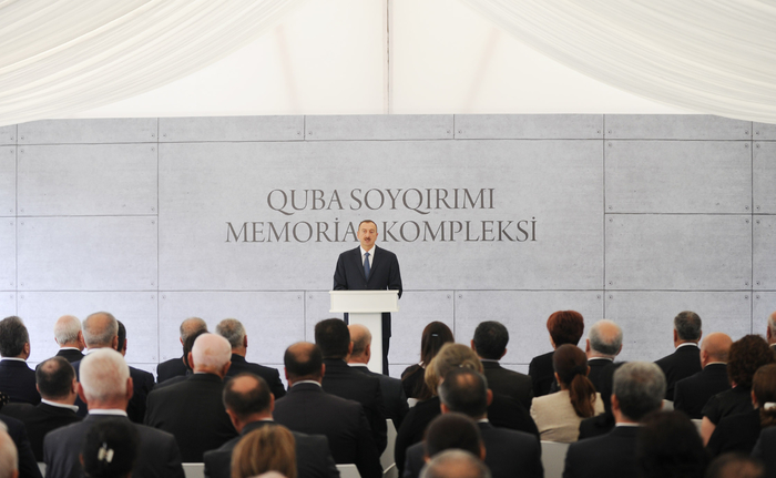 Президент Ильхам Алиев и его супруга Мехрибан Алиева приняли участие в церемонии открытия Губинского мемориального комплекса геноцида - ОБНОВЛЕНО - ФОТО