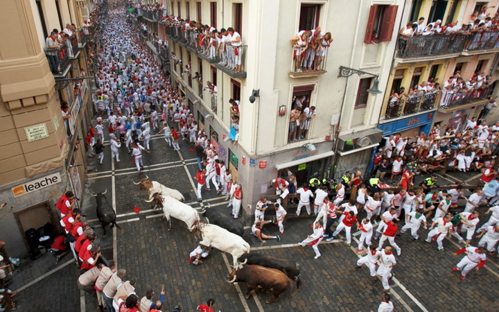 Опасное развлечение - в Испании начались забеги с быками - ФОТОСЕССИЯ