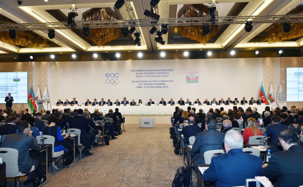 Президент Ильхам Алиев и его супруга Мехрибан Алиева приняли участие в открытии 43-й Генассамблеи Европейского Олимпийского комитета в Баку - ОБНОВЛЕНО - ФОТО