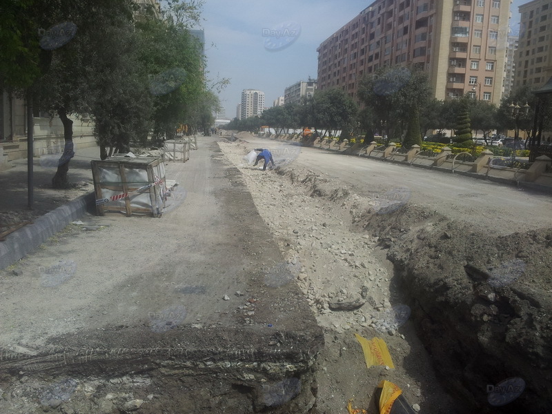 В Баку закрыли часть крупного проспекта – КАРТА - ФОТО