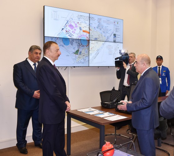 Президент Ильхам Алиев и его супруга Мехрибан Алиева ознакомились с главным офисом Операционного комитета первых Евроигр - ОБНОВЛЕНО - ФОТО