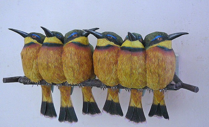 "Картинная галерея Day.Az": Невероятно реалистичные бумажные 3D-птицы - ФОТО